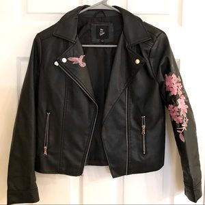 🏍🌸 Rad Girls Motorcycle Jacket with Adorable Embroidery
